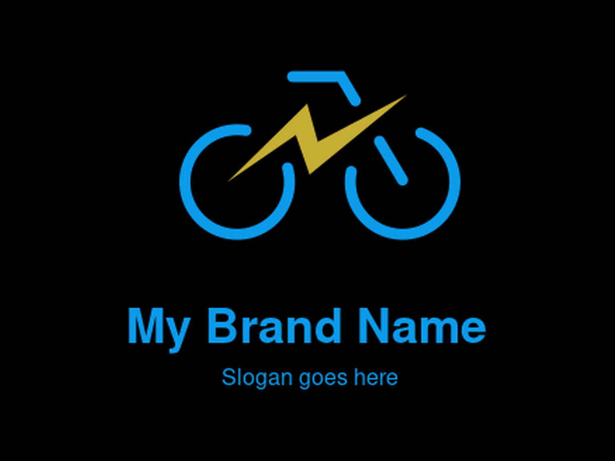 Bicycle with Yellow Lightning Logo Design for Energetic Sports and Eco-Tech Brands